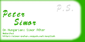 peter simor business card